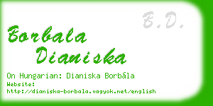 borbala dianiska business card